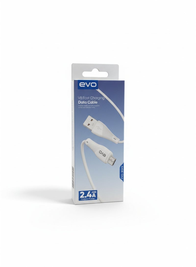 إيفو كابل الشحن السريع ونقل البيانات B04V من USB إلى Micro USB (V8)، شحن عالي السرعة 2.4 أمبير ونقل بيانات مستقر، تصميم متين مقاوم للانحناء، مقاوم للتشابك والحرارة للاستخدام المنزلي والمكتبي والسفر - Image 3